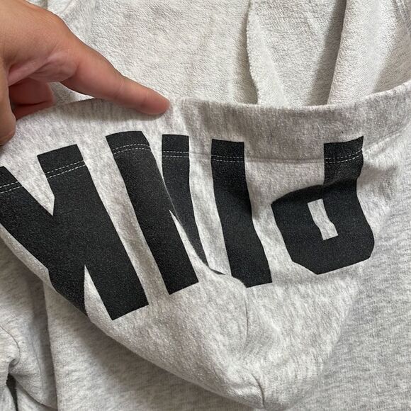 PINK Victoria’s Secret gray/black lace up tunic hoodie, size XS - Picture 5 of 5